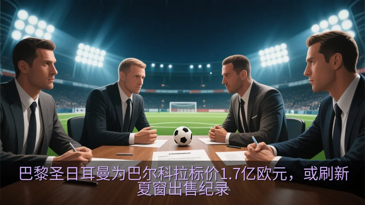 足球转会谈判与球场灯光主题画面