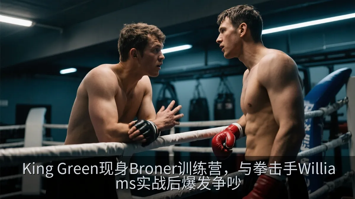 拳击健身房内两名运动员在围绳边对峙